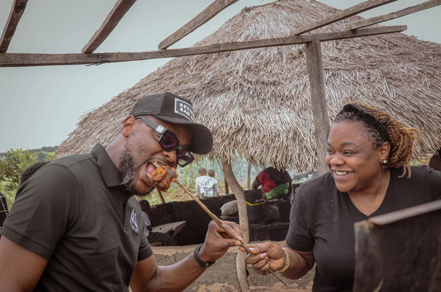 Friends sharing a moment in the project story